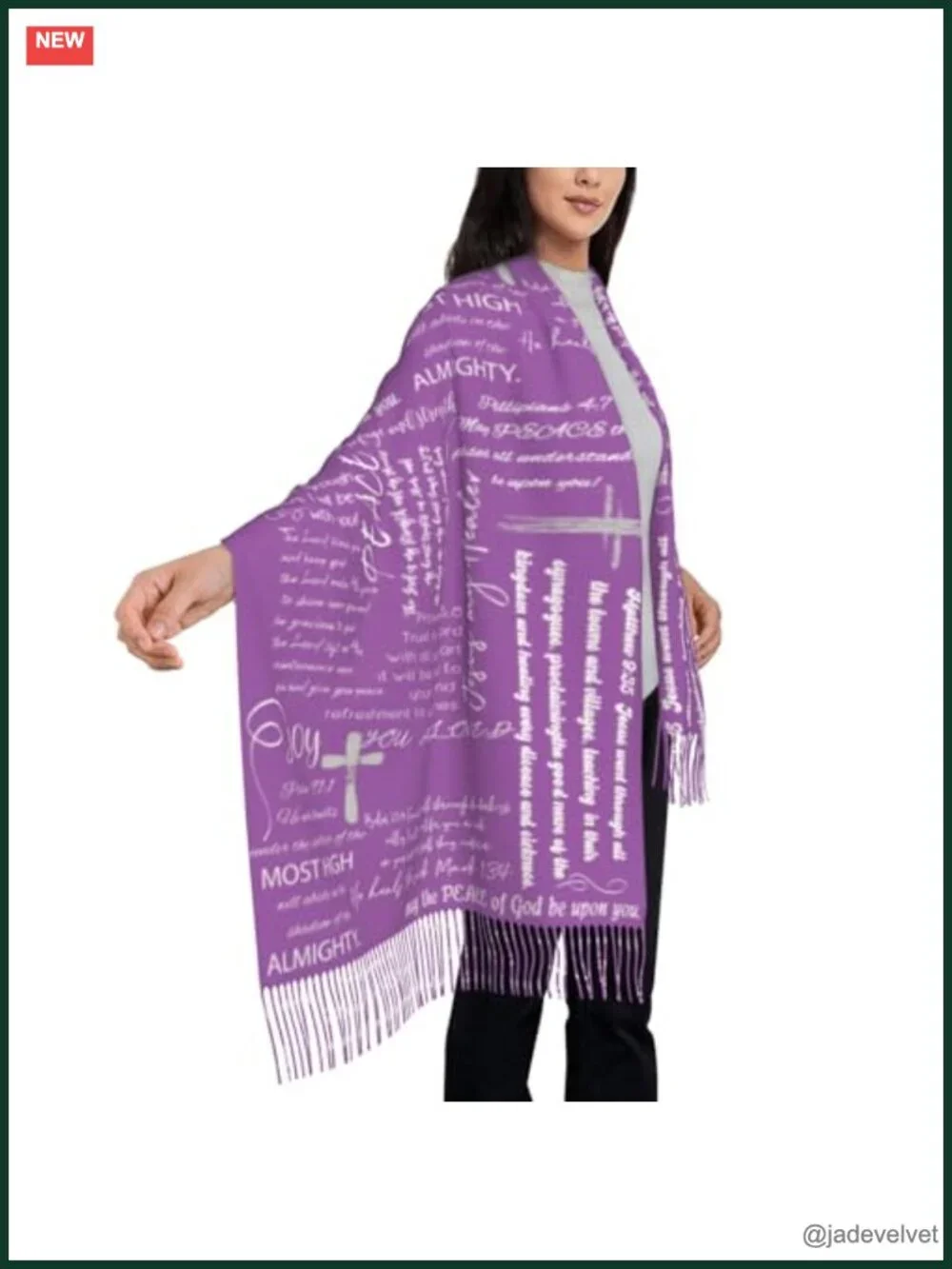 Cashmere-Like Scarf Wrap Shawl Church Prayer Bible Verse Christian